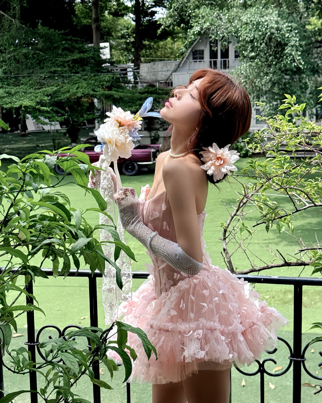 Swan Mini Dress Blush
