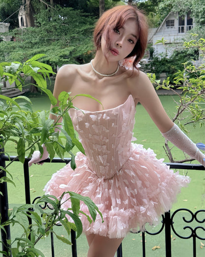 Swan Mini Dress Blush