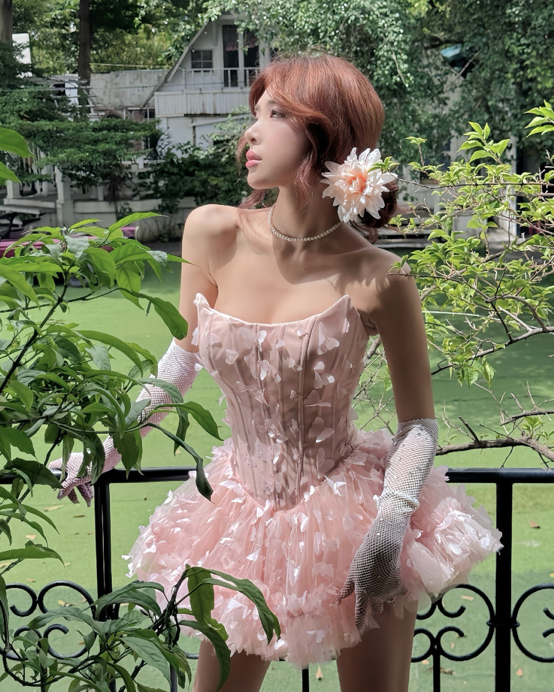 Swan Mini Dress Blush