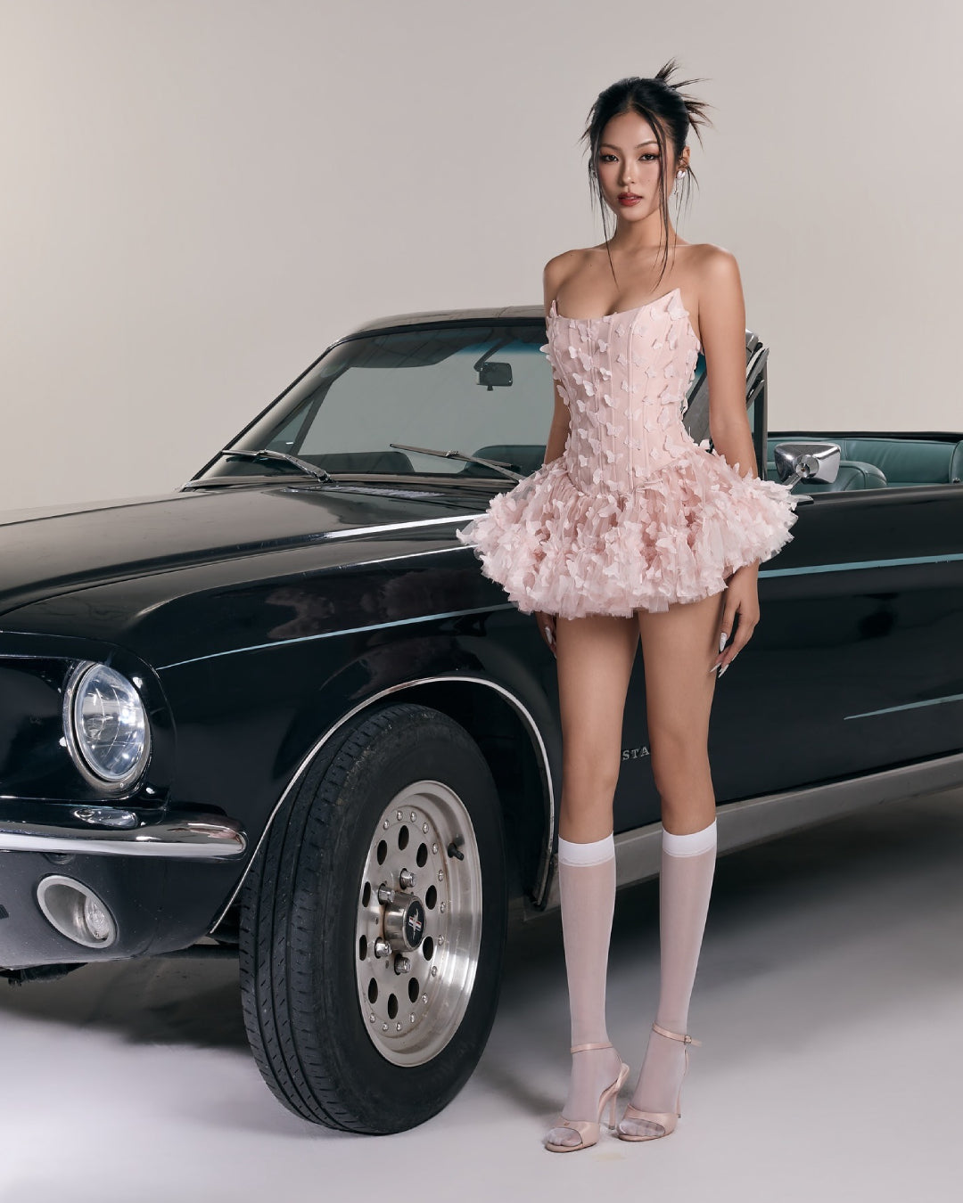 Swan Mini Dress Blush