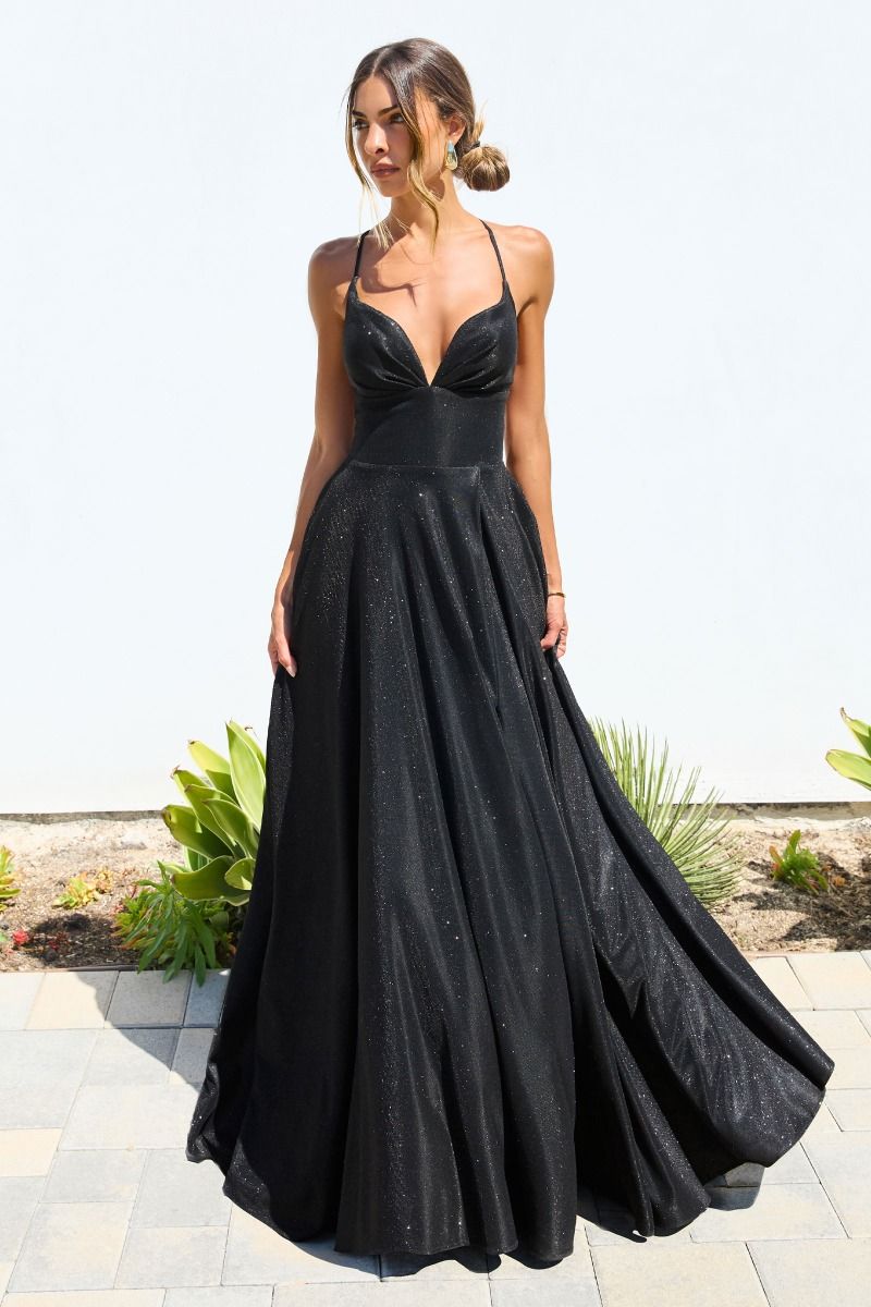 Gwendolyn Gown Shimmer Lace-Up Back A- Evening Dress