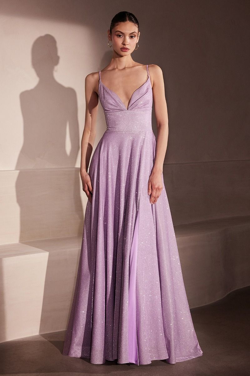 Gwendolyn Gown Shimmer Lace-Up Back A- Evening Dress