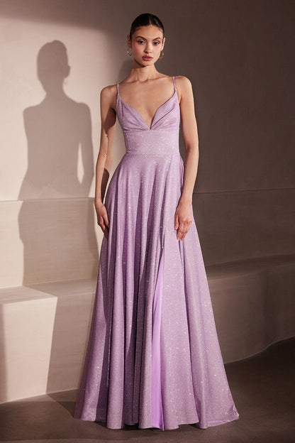 Gwendolyn Gown Shimmer Lace-Up Back A- Evening Dress