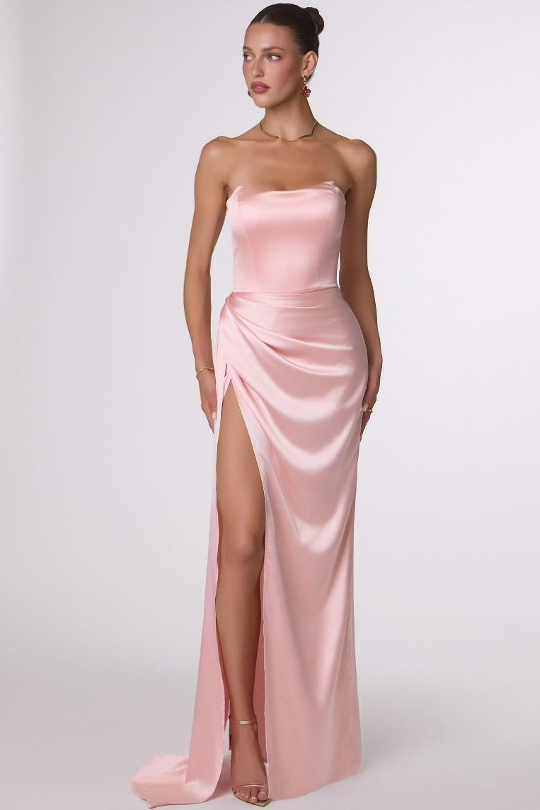 Greyson Gown Strapless Satin Dress