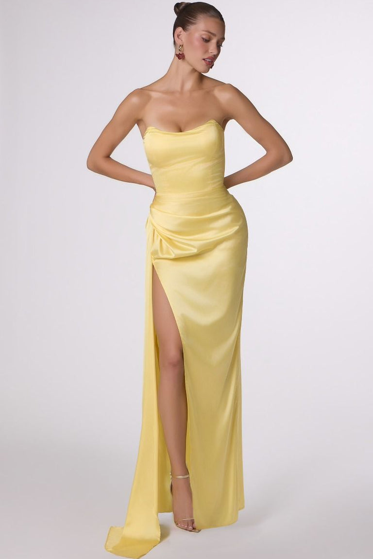 Greyson Gown Strapless Satin Dress