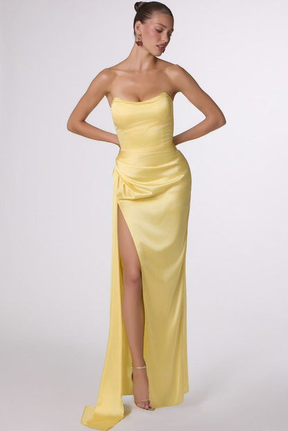 Greyson Gown Strapless Satin Dress