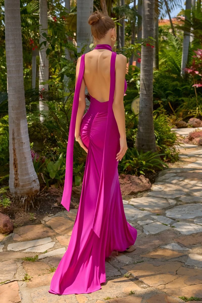 Kara Maxi Adjustable Halter Tie Dress