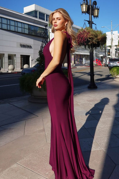Kara Maxi Adjustable Halter Tie Dress