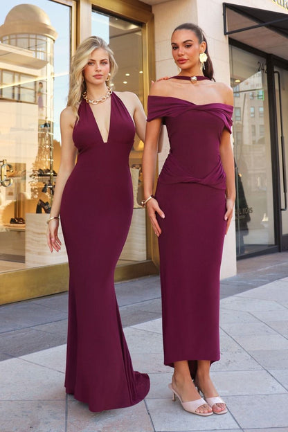 Kara Maxi Adjustable Halter Tie Dress