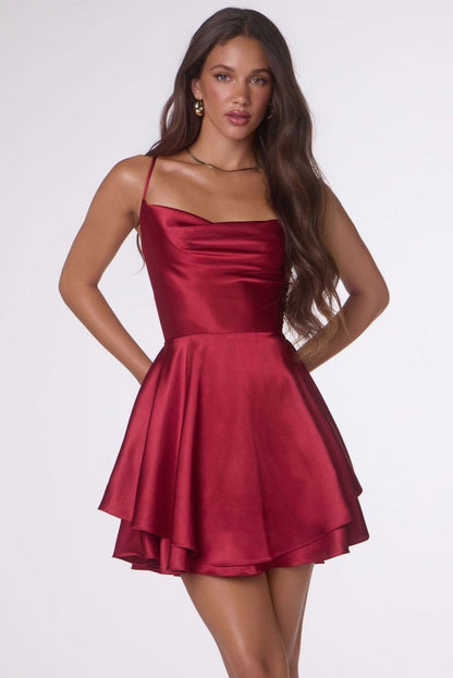 Charmaine Mini Dress Satin Cocktail Dress
