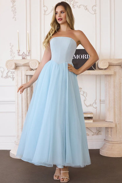 OPHELIA GOWN STRAPLESS A- DRESS WITH BOW