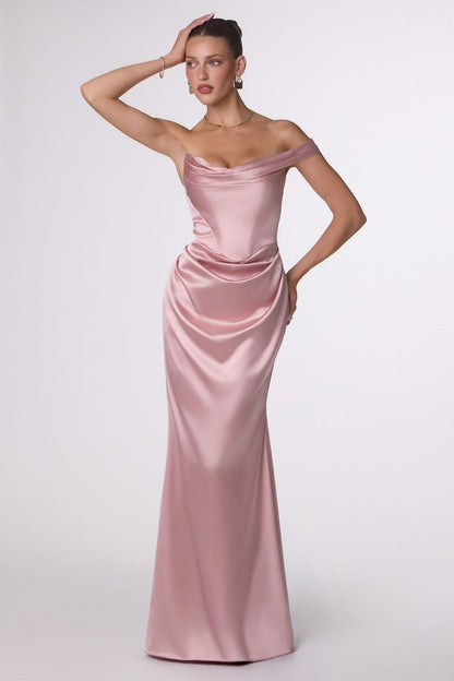 Danilynn Gown One Shoulder Satin Mermaid Dress