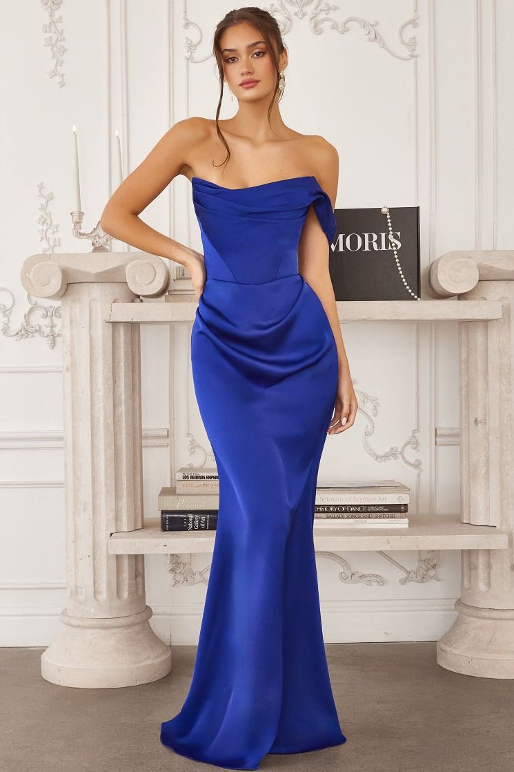 Danilynn Gown One Shoulder Satin Mermaid Dress