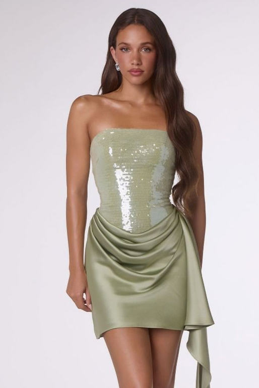 Lachlan Mini Dress Sequin & Satin Cocktail Dress