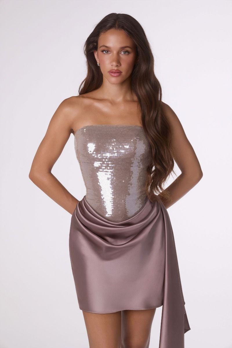 Lachlan Mini Dress Sequin & Satin Cocktail Dress