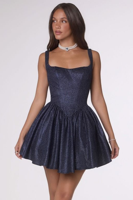 Martine Mini Dress Shimmering Fit & Flare Cocktail Dress