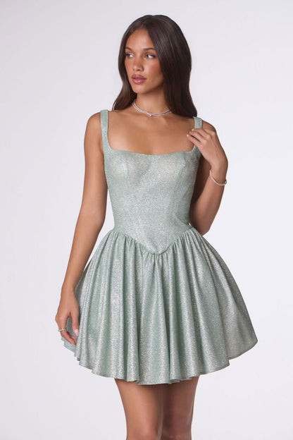 Martine Mini Dress Shimmering Fit & Flare Cocktail Dress