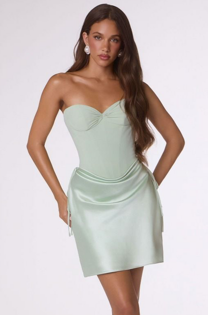 Eugenie Mini Dress Short Satin Cocktail Dress