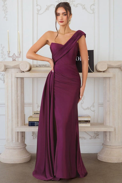 MAURA GOWN DRAPED ONE SHOULDER DRESS