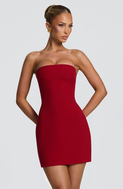 Tamsin Mini Dress Deep Red