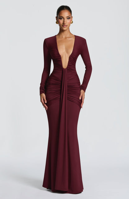 Tara Maxi Dress Cherry Lacquer