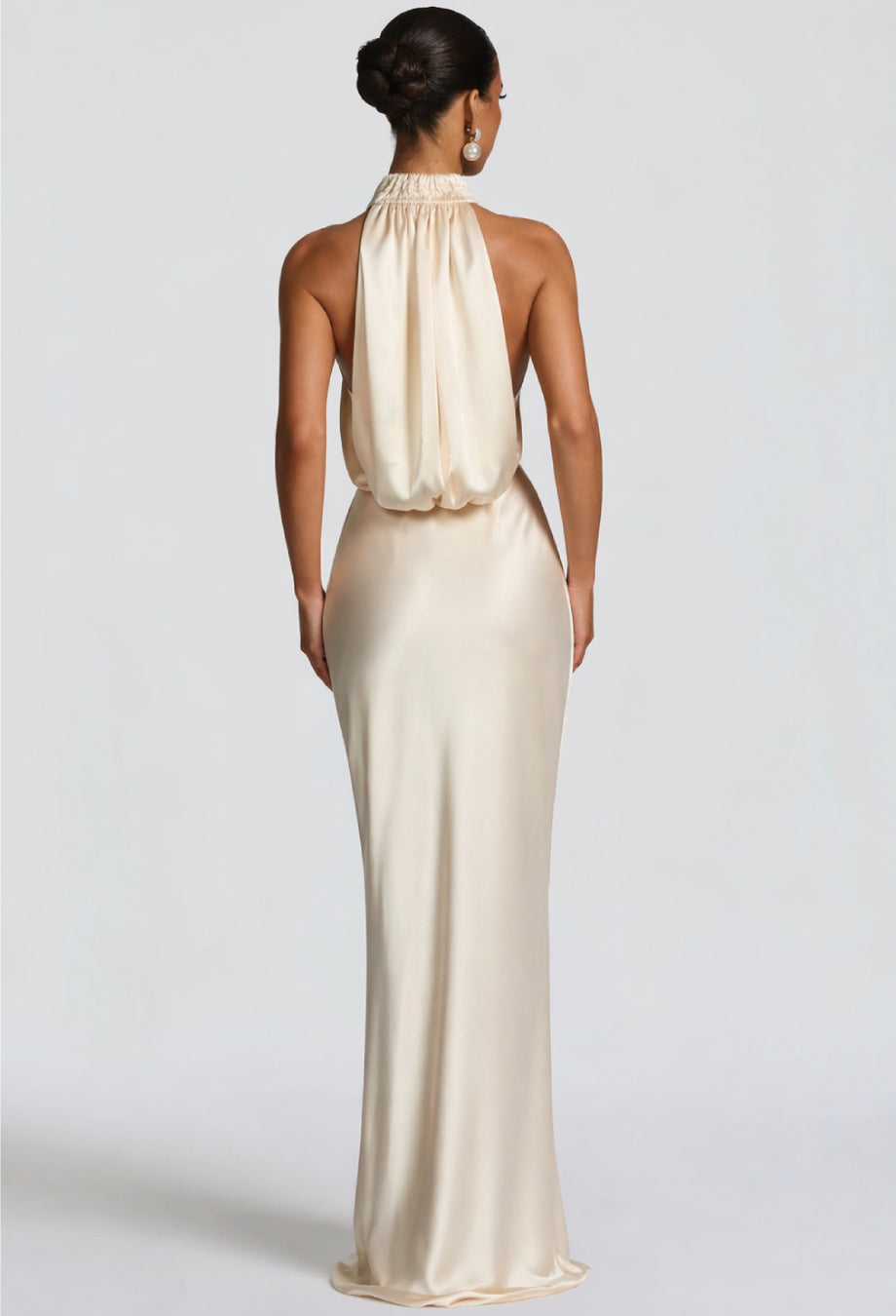 Thalassa Halter Neck Maxi Dress Champagne