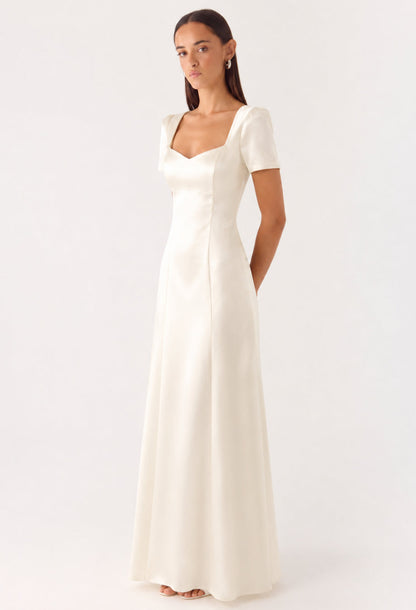 Thea White Maxi Dress With Sleeves