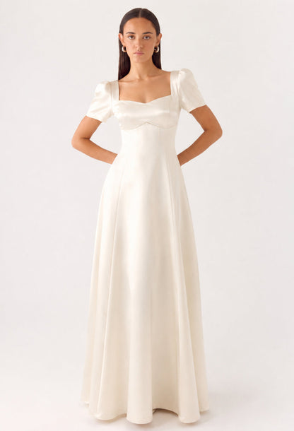 Thea White Maxi Dress With Sleeves