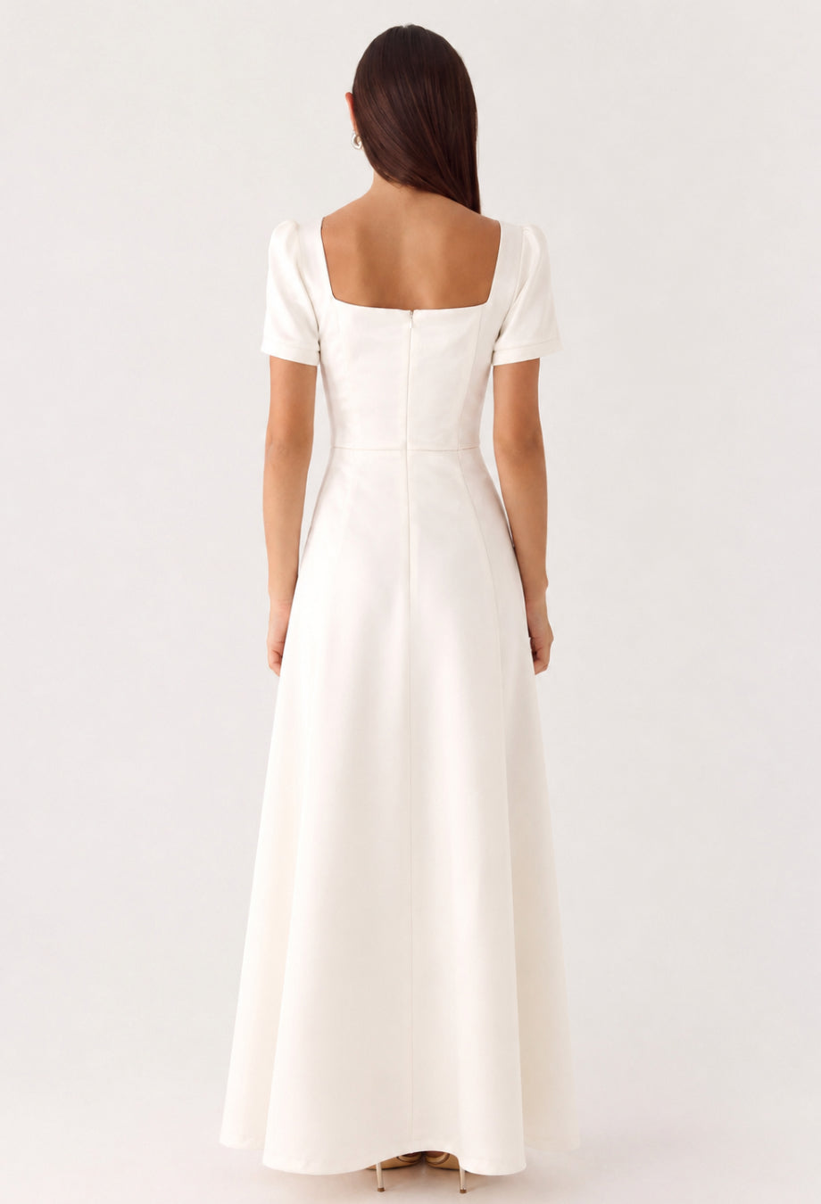 Thea White Maxi Dress With Sleeves