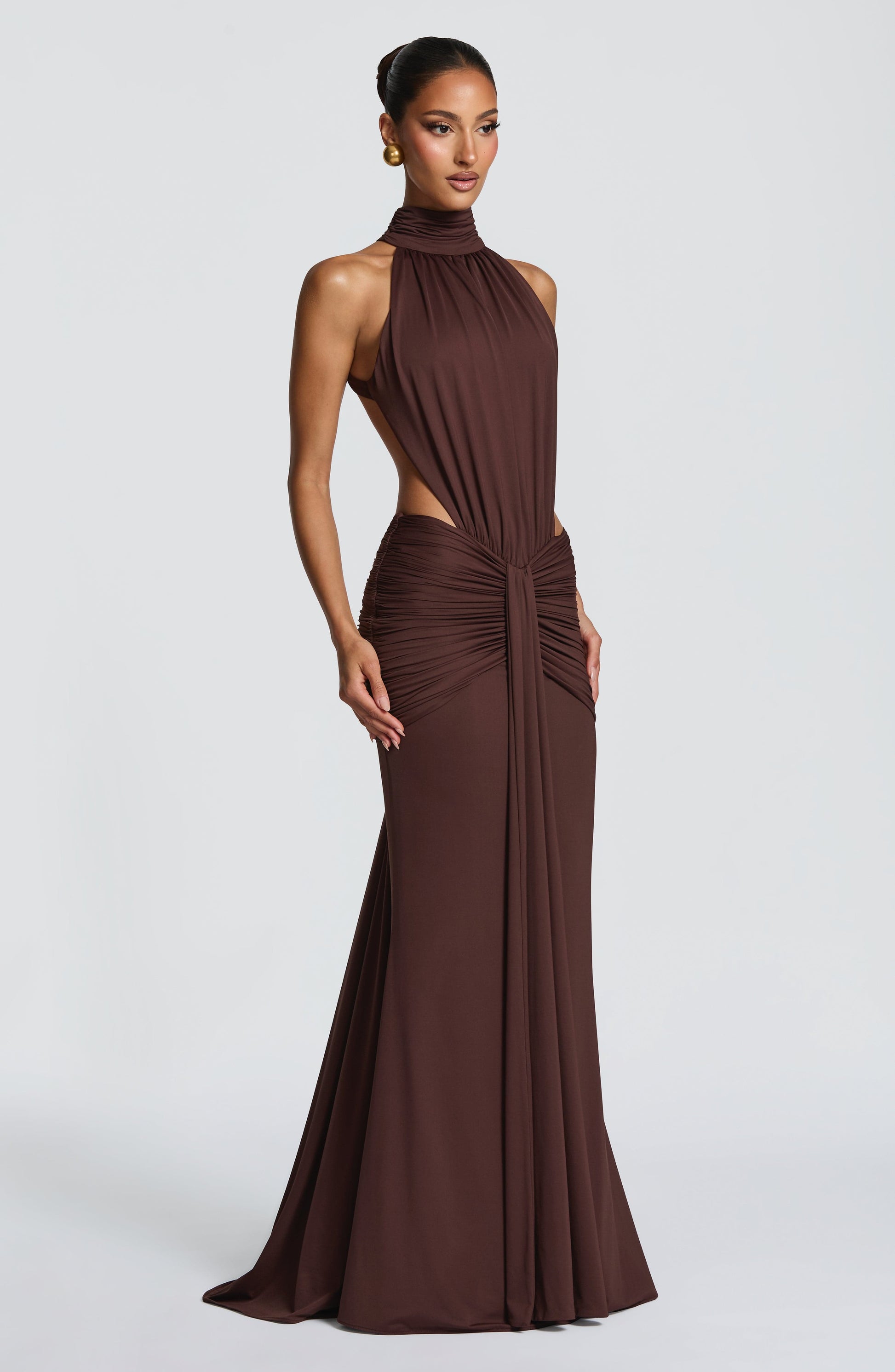 Thekla Maxi Dress Plum Brown