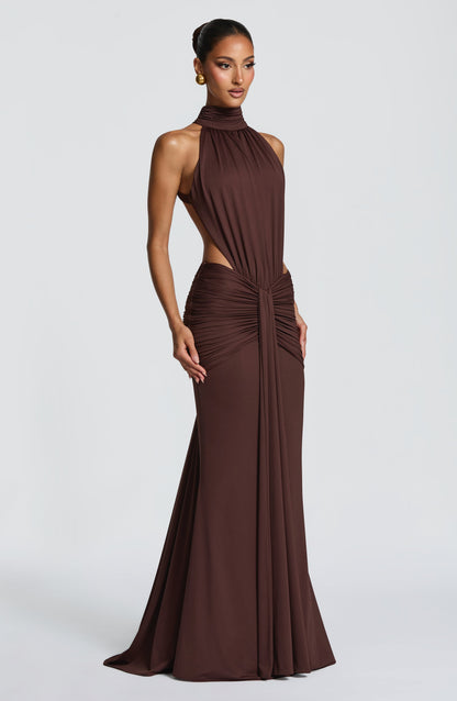 Thekla Maxi Dress Plum Brown