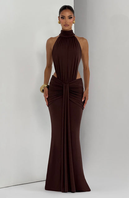 Thekla Maxi Dress Plum Brown