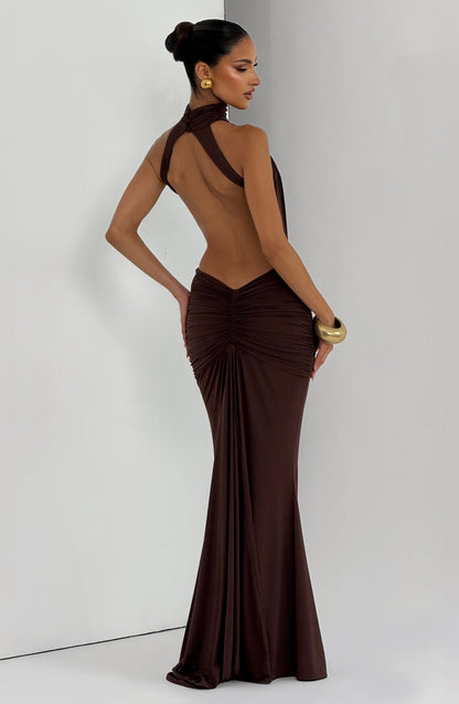Thekla Maxi Dress Plum Brown
