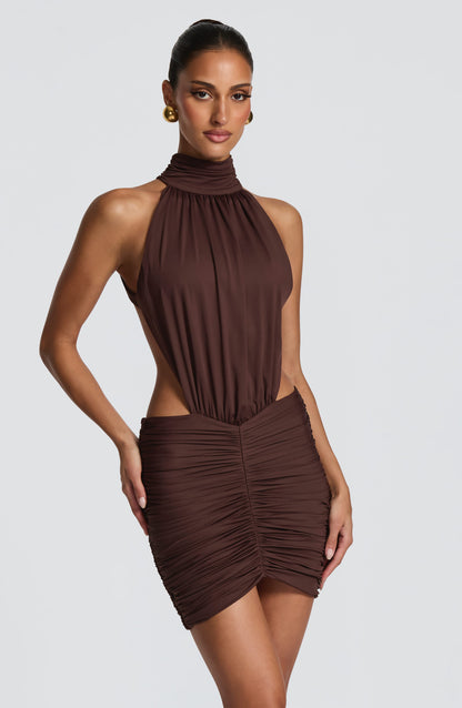 Thekla Mini Dress Plum Brown