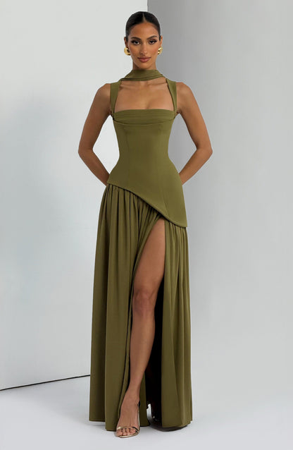 Tullulah Maxi Dress Deep Olive