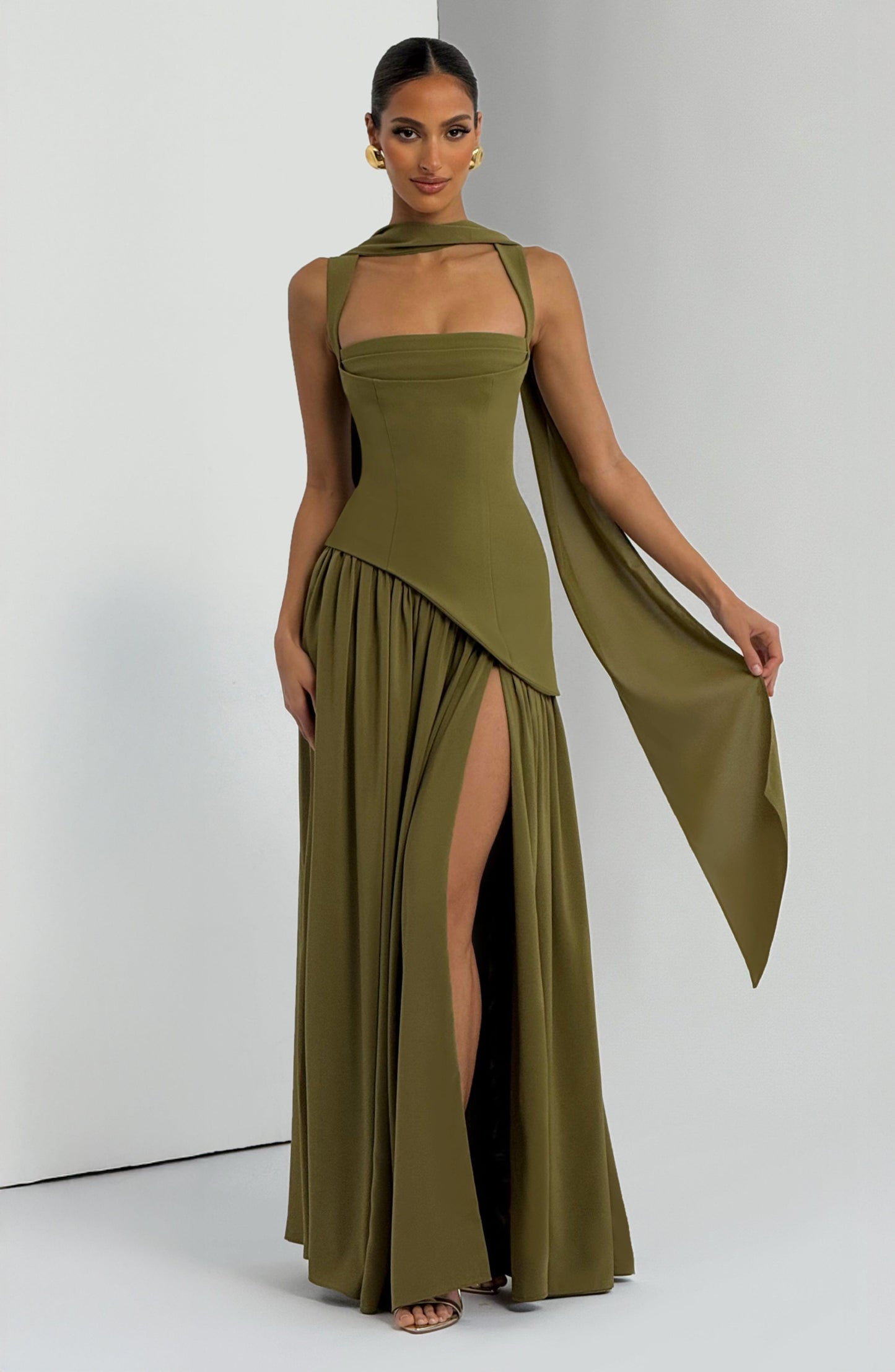 Tullulah Maxi Dress Deep Olive