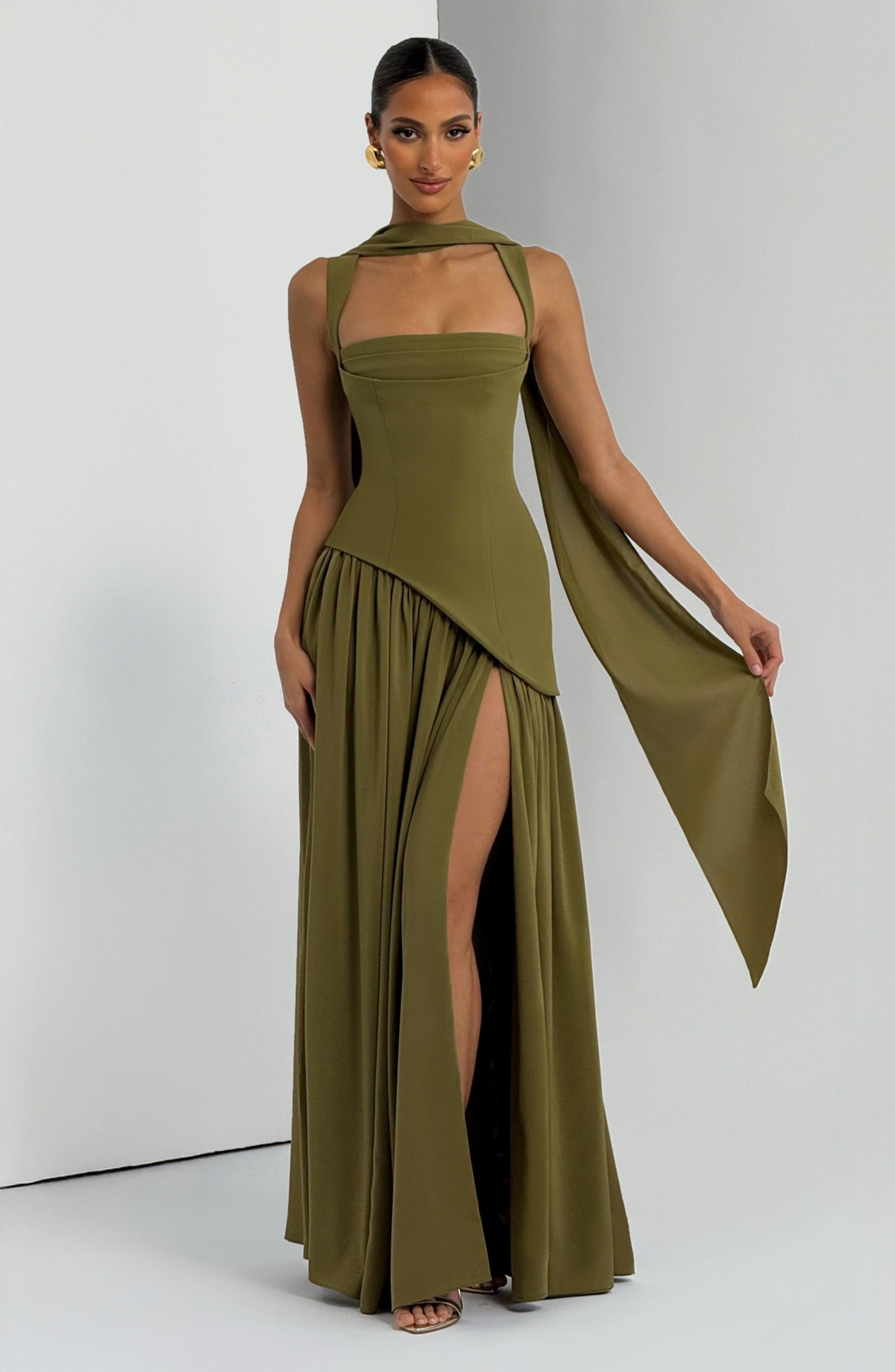 Tullulah Maxi Dress Deep Olive