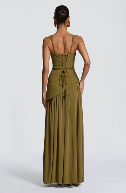 Tullulah Maxi Dress Deep Olive