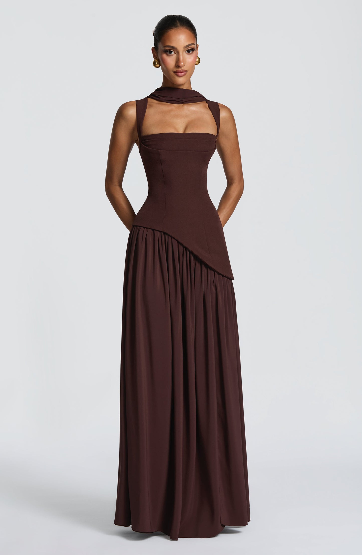 Tullulah Maxi Dress Plum Brown