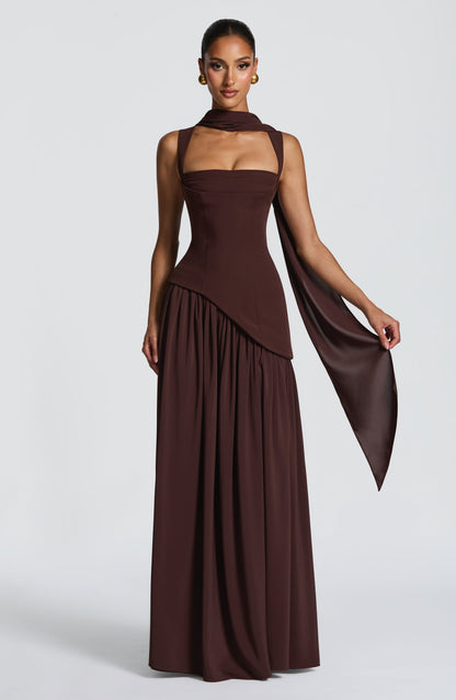 Tullulah Maxi Dress Plum Brown
