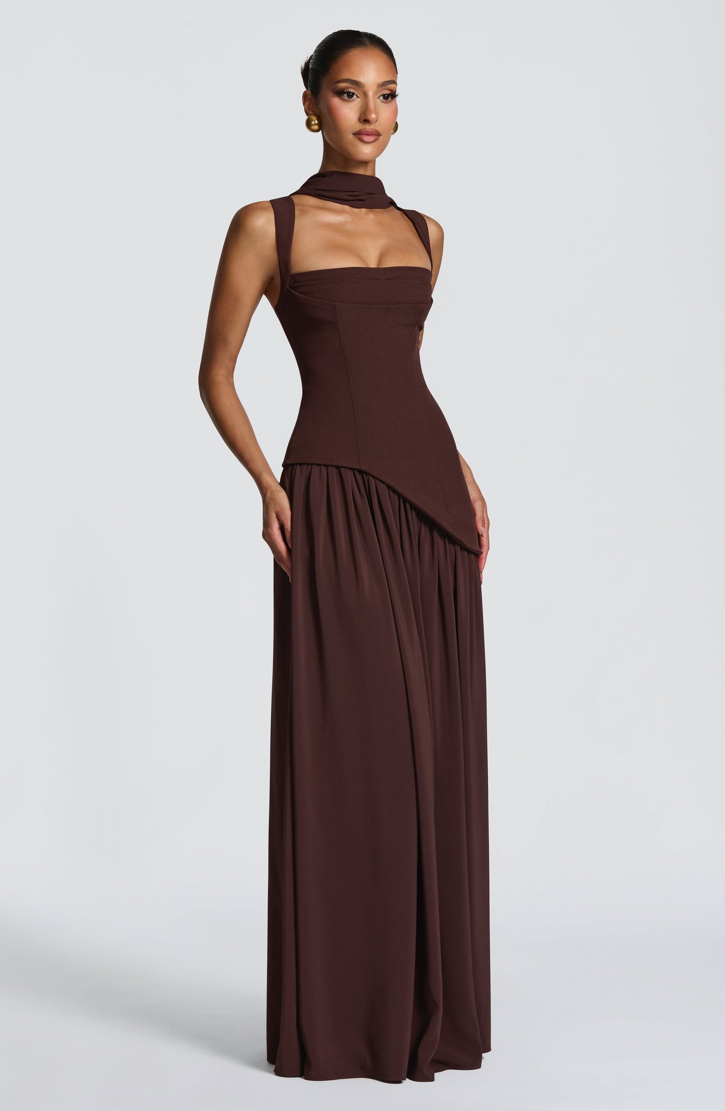 Tullulah Maxi Dress Plum Brown