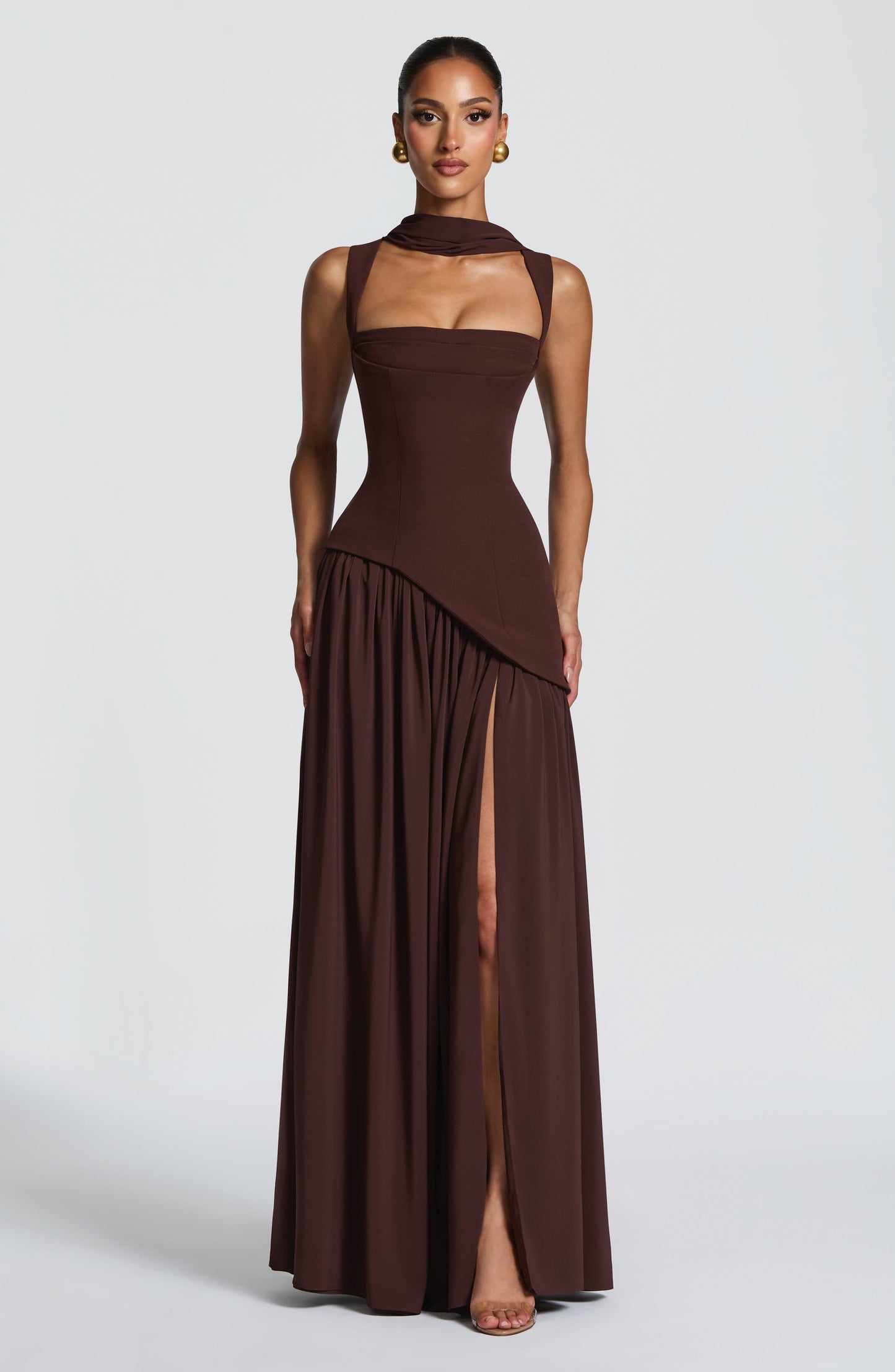 Tullulah Maxi Dress Plum Brown