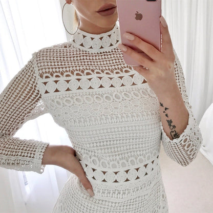 The Riverdale Mini Dress White Lace Long Sleeve Dress FINAL