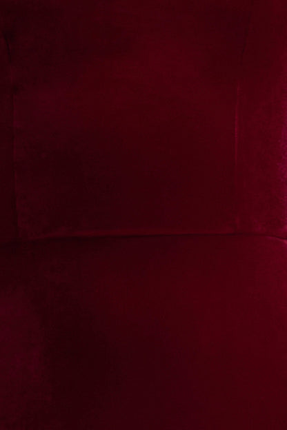 Illusion | Burgundy Velvet Bandeau Maxi Dress With Bow Detail