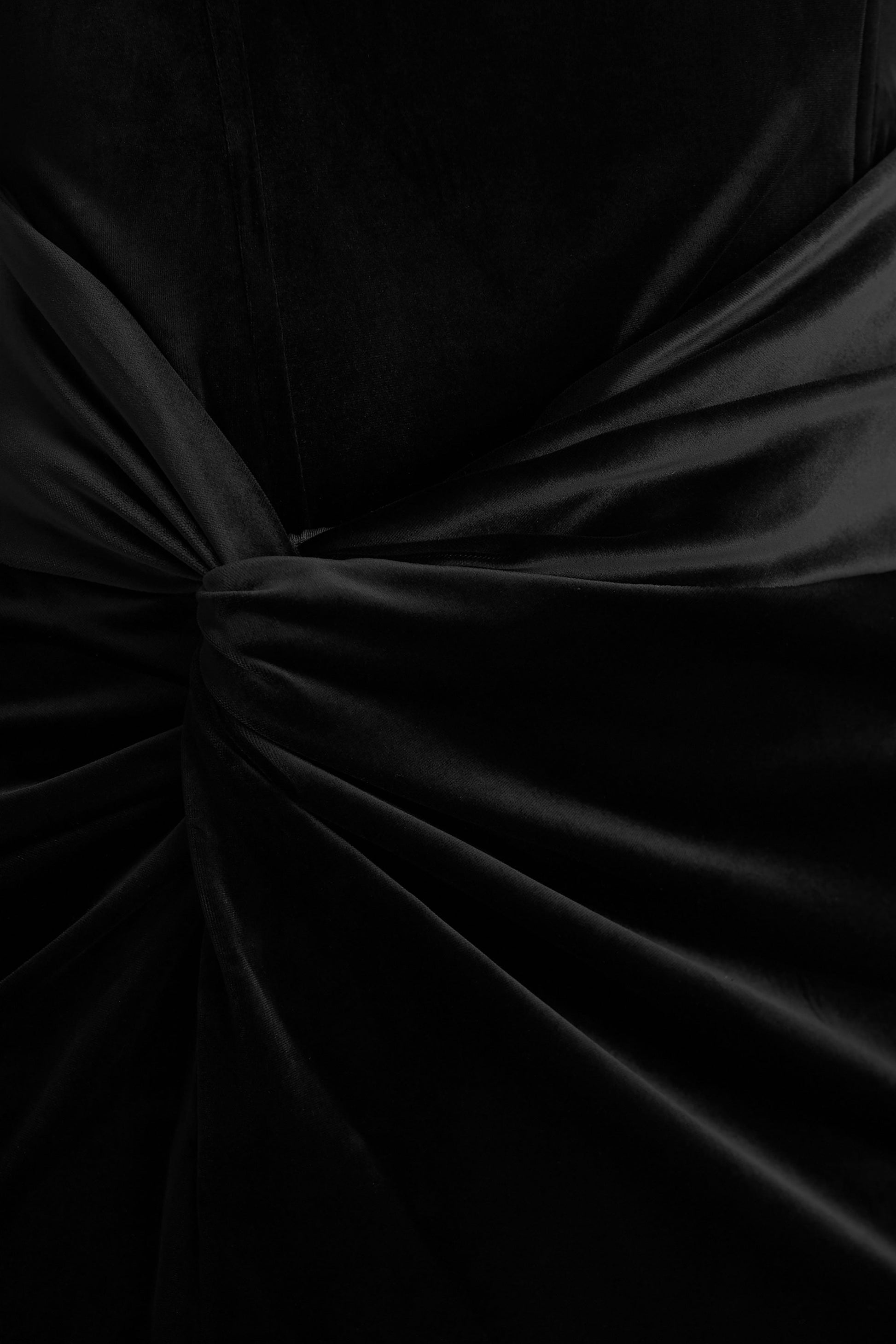 Fay | Black Velvet Corset Style Knot Maxi Dress