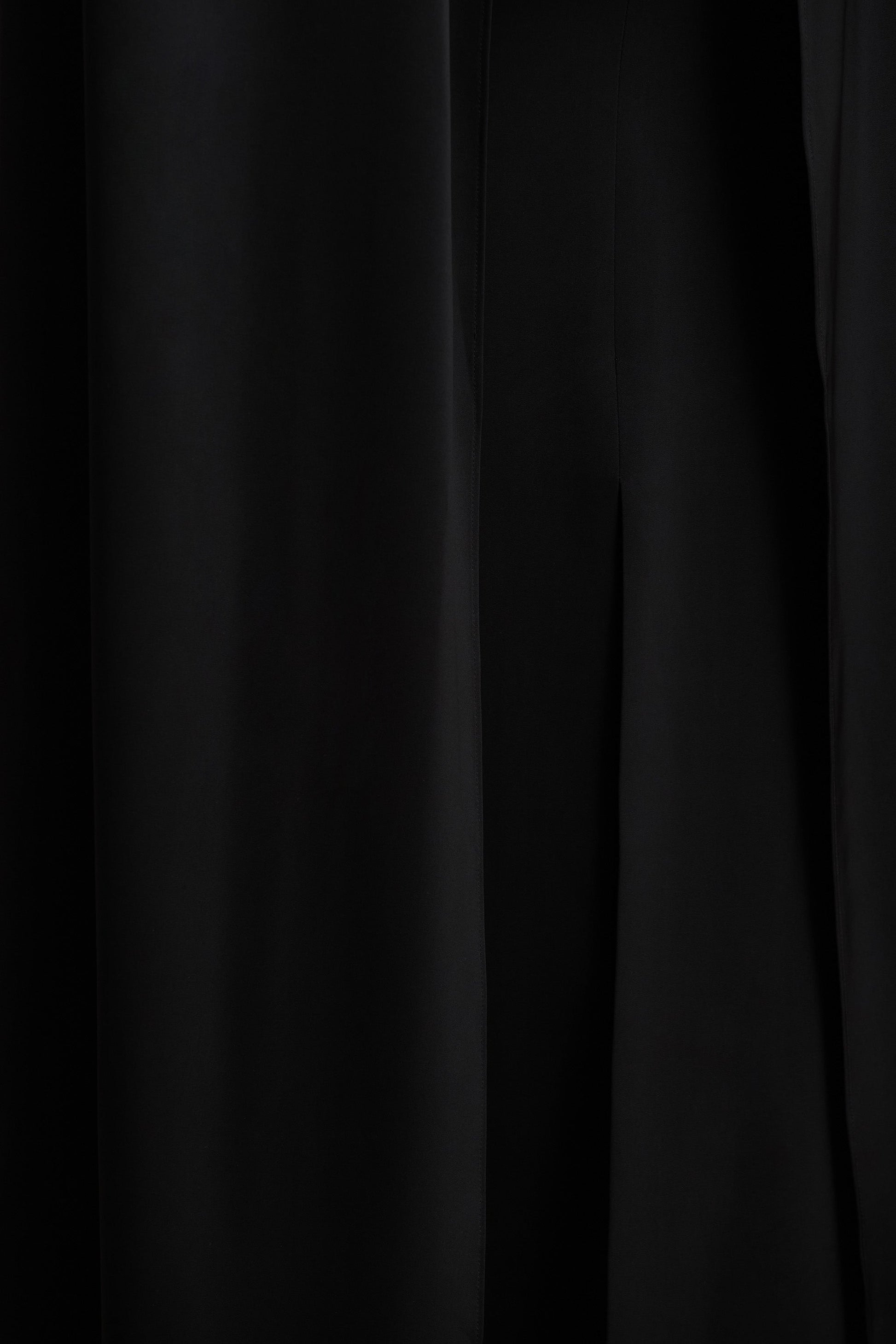 Wren | Black Satin Sweetheart-Neck Maxi Dress With Cape Sleeves