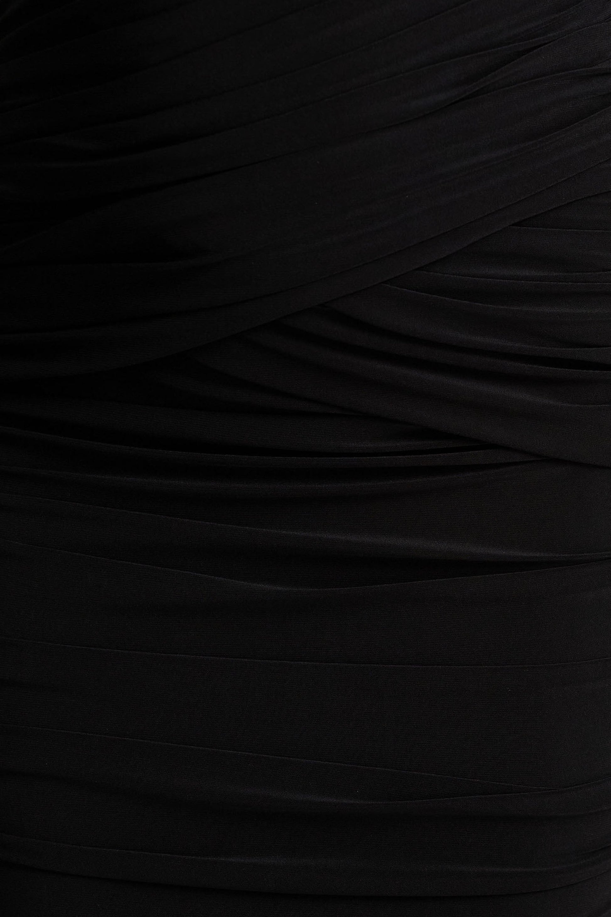 Kendall | Black V-Neck Wrapped Maxi Dress With Chest Cut-Out