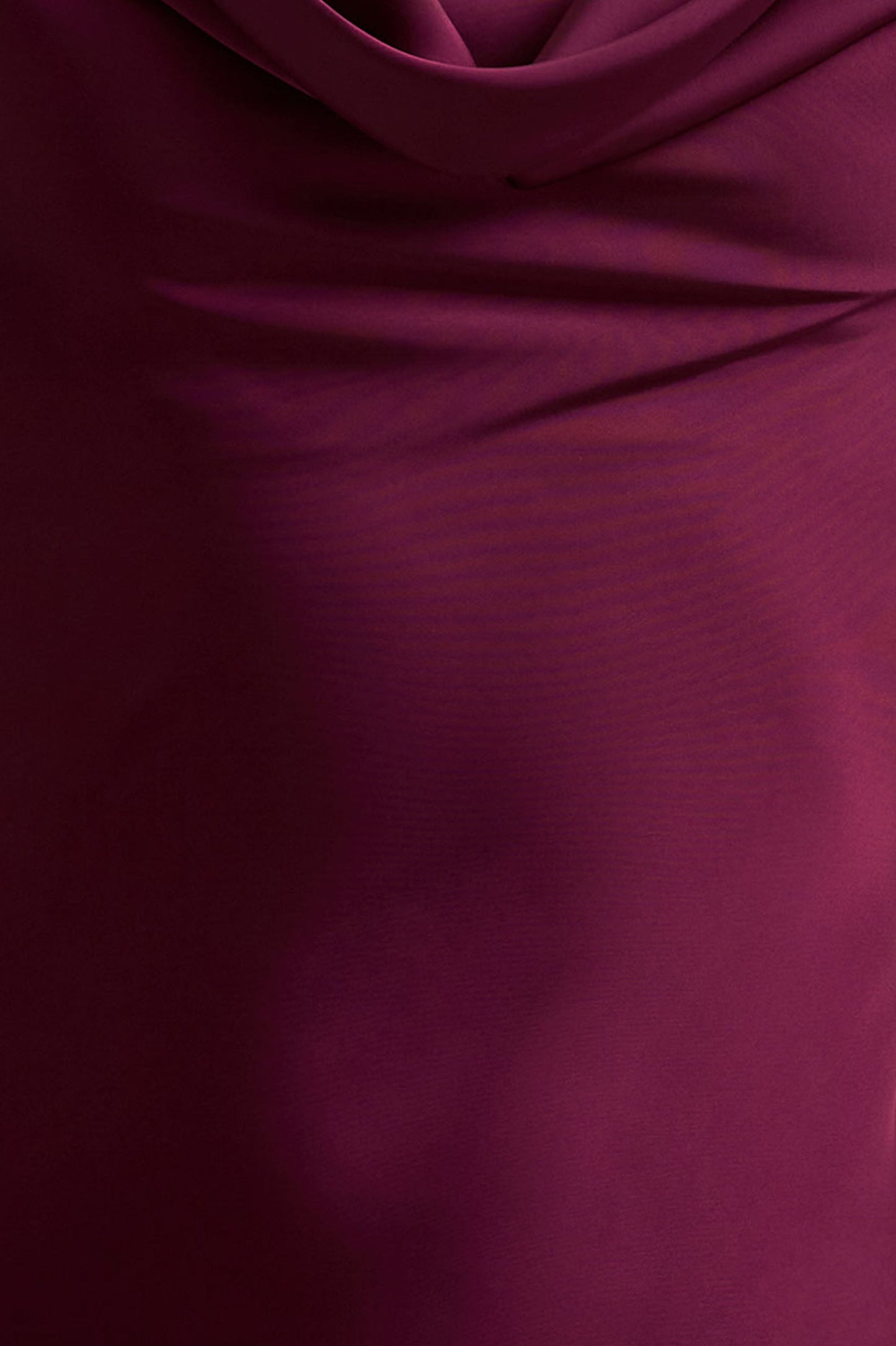 Alesso | Burgundy Satin Cowl-Neck Slip-Maxi Dress