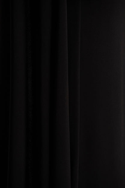 Dawn | Black High-Neck Maxi Dress With One Long Cape-Sleeve