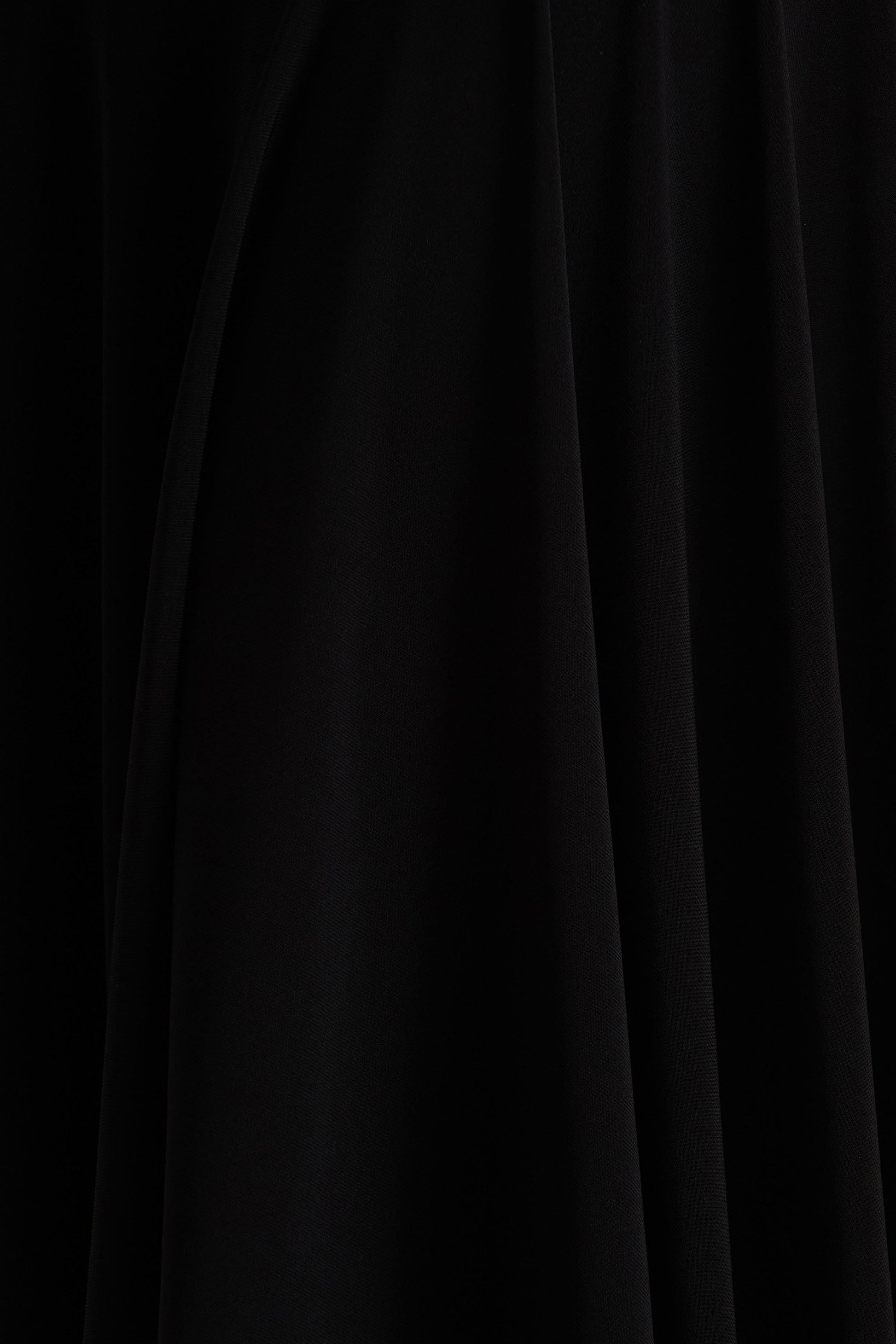 Isola | Black Asymmetric-Neck Midi Dress With Hanky-Hem